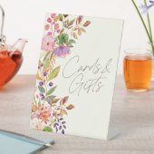Kleurrijke Waterverf Floral Wedding Cards en Gifts Reclamebord Met Voetstuk (Insitu)