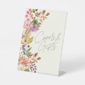 Kleurrijke Waterverf Floral Wedding Cards en Gifts Reclamebord Met Voetstuk (Voorkant)