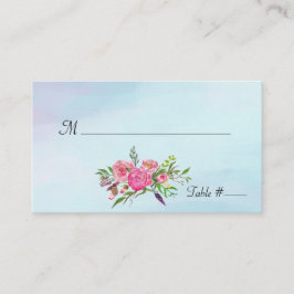 Kleurrijke Waterverf Floral Wedding Escort Card Plaatskaartje
