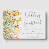 Kleurrijke Waterverf Floral Wedding Gastenboek (Voorkant)