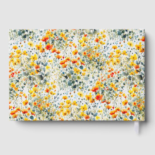 Kleurrijke Waterverf Floral Wedding Gastenboek (Achterkant)