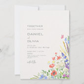 Kleurrijke Waterverf Floral Wedding Kaart (Voorkant)