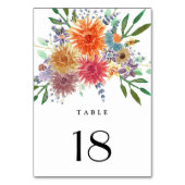 Kleurrijke Waterverf Floral Wedding Kaart (Achterkant)