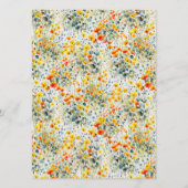 Kleurrijke Waterverf Floral Wedding Menu (Achterkant)