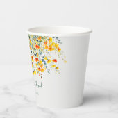 Kleurrijke Waterverf Floral Wedding Papieren Bekers (Achterkant)