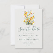 Kleurrijke Waterverf Floral Wedding Save The Date (Voorkant)