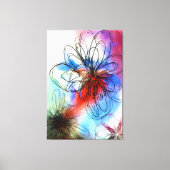 kleurrijke Waterverf Flowers Abstract Canvas Afdruk (Voorkant)