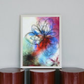  kleurrijke Waterverf Flowers Abstract Canvas Afdruk