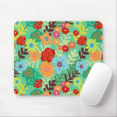 Kleurrijke Waterverf Flowers Fine Floral Muismat (Met muis)