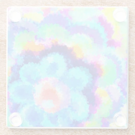 Kleurrijke Waterverf Flowers Glazen Onderzetter (Achterkant)