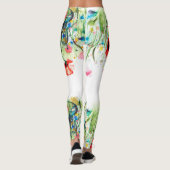 Kleurrijke Waterverf Flowers Leggings (Achterkant)