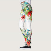 Kleurrijke Waterverf Flowers Leggings (Links)