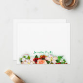 Kleurrijke Waterverf Flowers Sjabloon Handschrift (Voorkant / Achterkant in situ)