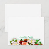 Kleurrijke Waterverf Flowers Sjabloon Handschrift (Voorkant / Achterkant)