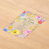 Kleurrijke Waterverf Flowers Weddenschap Save the  Acryl Uitnodigingen (Laagn)