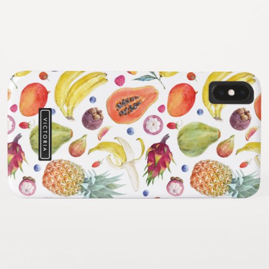 Kleurrijke Waterverf Fruit Patroon Custom Case-Mate iPhone Case (Achterkant (horizontaal))