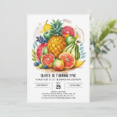 Kleurrijke Waterverf Fruits Verjaardag Kaart (Staand voorkant)