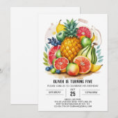 Kleurrijke Waterverf Fruits Verjaardag Kaart (Voorkant / Achterkant)