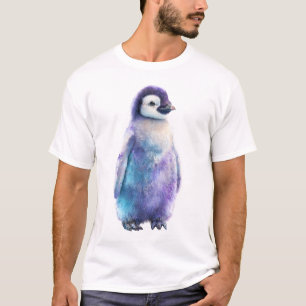 Kleurrijke Waterverf Galactische Pinguïn Kuiken Ma T-shirt