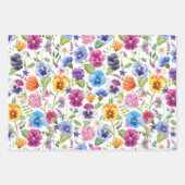 Kleurrijke Waterverf Garden Flowers Inpakpapier Vel (Voorkant 3)
