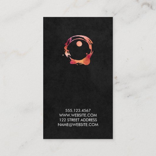 Kleurrijke Waterverf geborstelde wijn Visitekaartje (Achterkant)