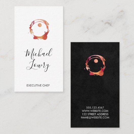 Kleurrijke Waterverf geborstelde wijn Visitekaartje (Voorkant / Achterkant)