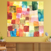 kleurrijke Waterverf Geometrische Abstracte Canvas Afdruk (Insitu (Woonkamer))