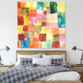 kleurrijke Waterverf Geometrische Abstracte Canvas Afdruk (Insitu (Slaapkamer))