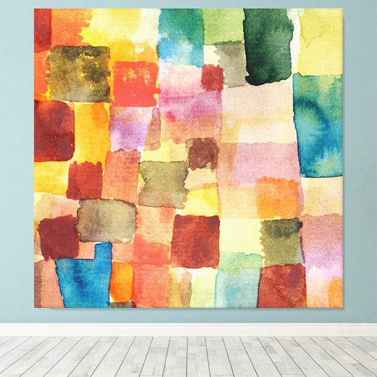 kleurrijke Waterverf Geometrische Abstracte Canvas Afdruk (Insitu (Houten vloer))