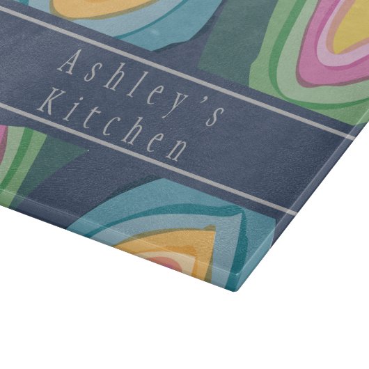 Kleurrijke Waterverf Gepersonaliseerd Snijplank (Hoek)