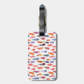 Kleurrijke Waterverf girly lupine bloemmotief Bagagelabel (Achterkant verticaal)