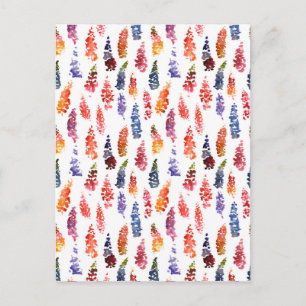 Kleurrijke Waterverf girly lupine bloemmotief Briefkaart