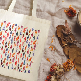 Kleurrijke Waterverf girly lupine bloemmotief Tote Bag