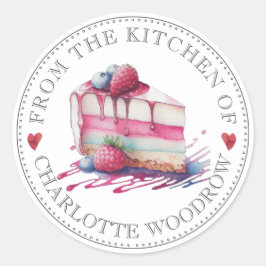 Kleurrijke Waterverf Glas Cake Dessert Ronde Sticker