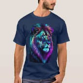 Kleurrijke Waterverf Glow Lion T-shirt (Voorkant)