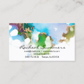 Kleurrijke Waterverf goudfolie Modern Chic Visitekaartje (Achterkant)