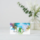 Kleurrijke Waterverf goudfolie Modern Chic Visitekaartje (Staand voorkant)