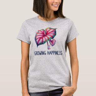 Kleurrijke Waterverf Groeigeluk Caladium T-shirt
