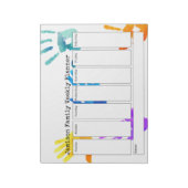 Kleurrijke Waterverf handdrukken Wekelijkse planni Notitieblok (Linkerzijde)