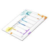 Kleurrijke Waterverf handdrukken Wekelijkse planni Notitieblok (Schuin)