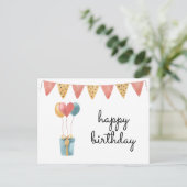 Kleurrijke Waterverf Happy Birthday  Briefkaart (Staand voorkant)