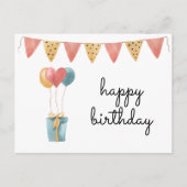 Kleurrijke Waterverf Happy Birthday  Briefkaart (Voorkant)