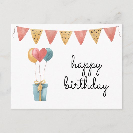 Kleurrijke Waterverf Happy Birthday  Briefkaart (Voorkant)