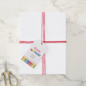 Kleurrijke Waterverf Happy Birthday Kinder Cadeaulabel (Met Touw)
