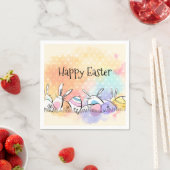 Kleurrijke Waterverf Happy Easter | Papieren Serve Servet (Insitu)
