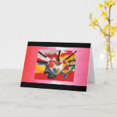 Kleurrijke waterverf hart abstracte patronen kaart (Gele Bloem)