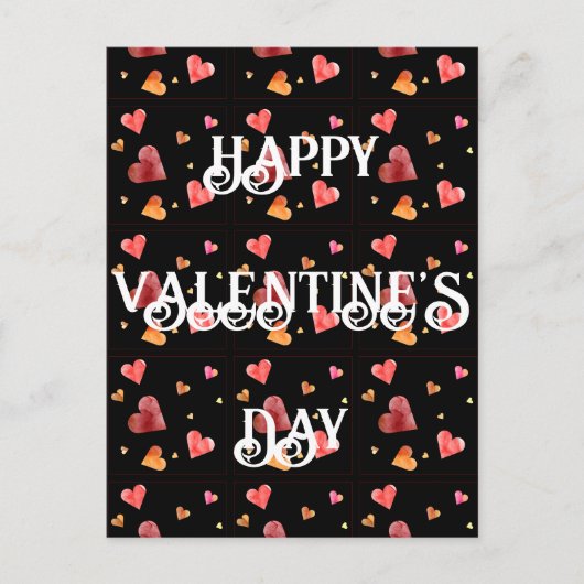 Kleurrijke Waterverf Harten Briefkaart (Voorkant)