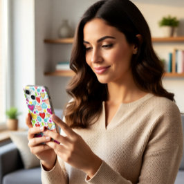 Kleurrijke Waterverf Harten iPhone 15 Hoesje