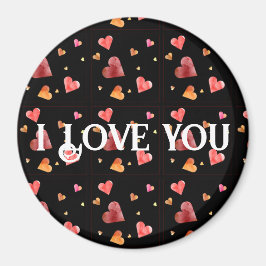 Kleurrijke Waterverf Harten Magneet