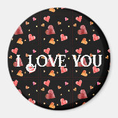 Kleurrijke Waterverf Harten Magnet (Voorkant)